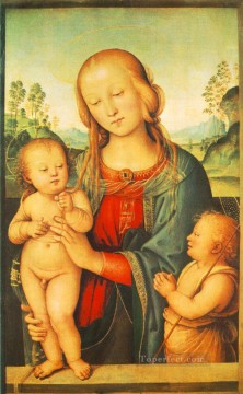 ピエトロ・ペルジーノ Painting - 聖母子と聖ヨハネ 1505年 ルネサンス ピエトロ・ペルジーノ